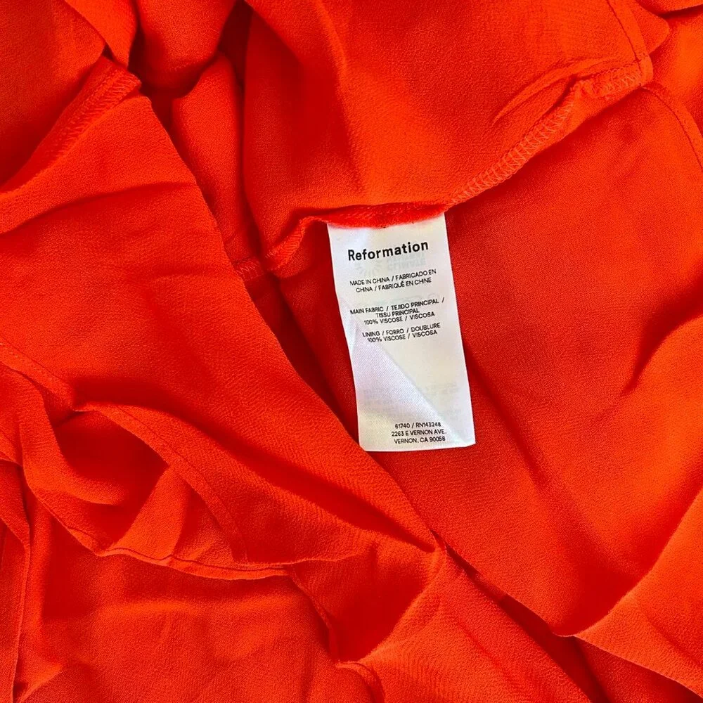 NEW Reformation Siana Dress Maxi V-Neck Dress Sz4 Paprika Orange - Picture 8 of 9